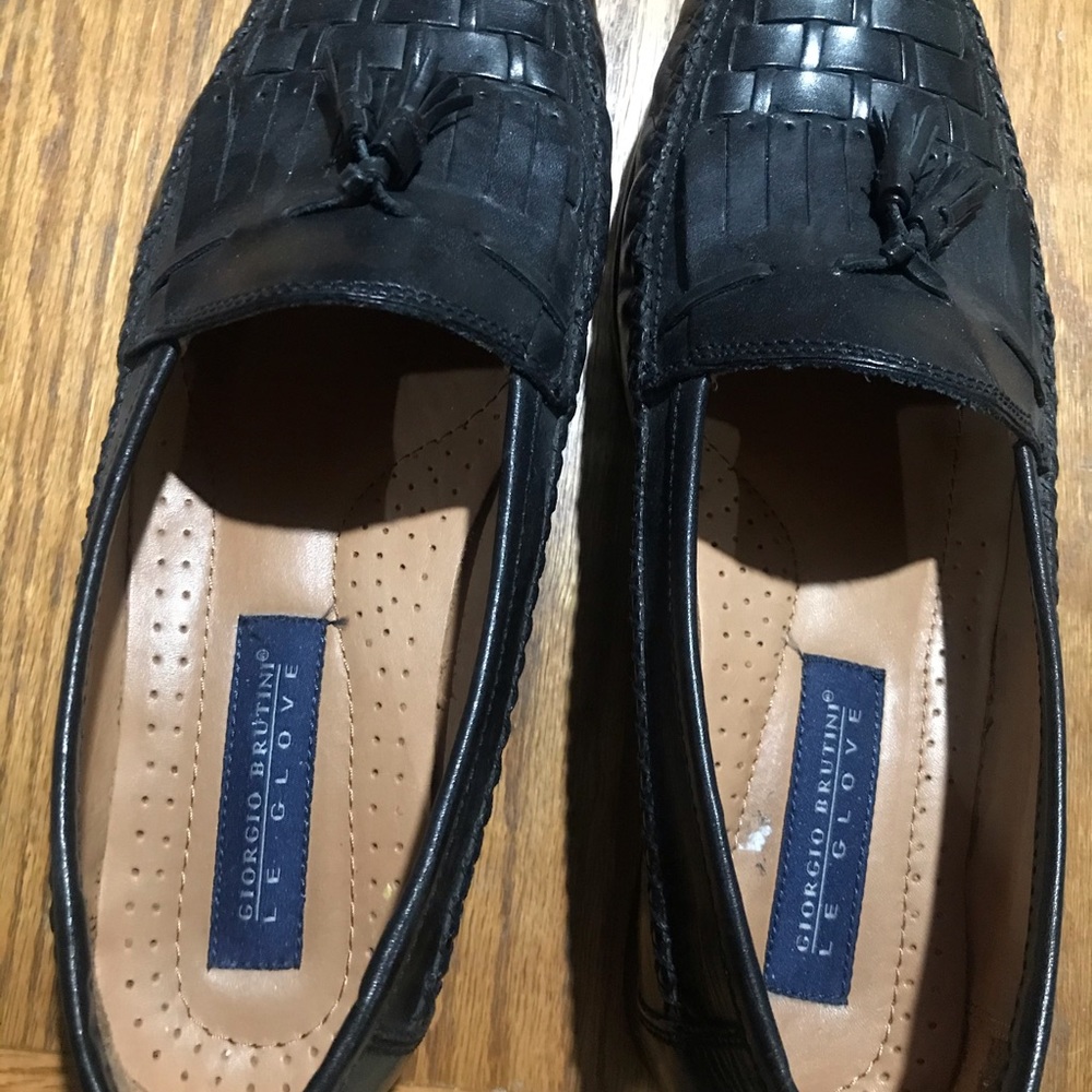 Men’s Shoes Black Loafers Size 10 Georgia Brutini - Picture 3 of 7